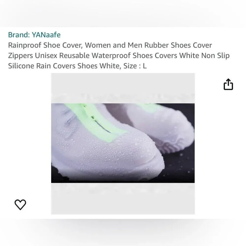 Yanaafe rain proof water cover size XL woman or men shoe cover‎